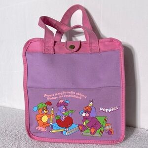 Vintage 1986 American Greetings Popples Pink Purple Childs Mini Tote Bag Purse